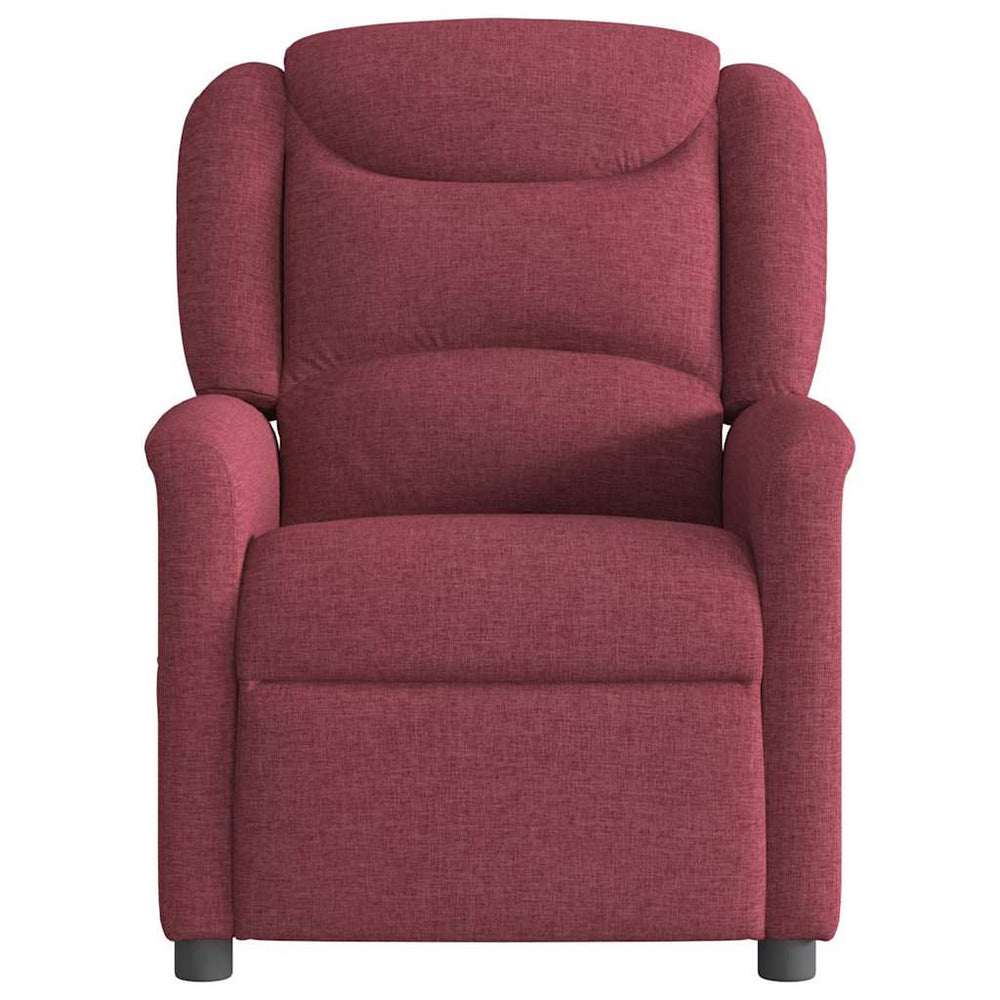 Recliner, burgundy, fabric