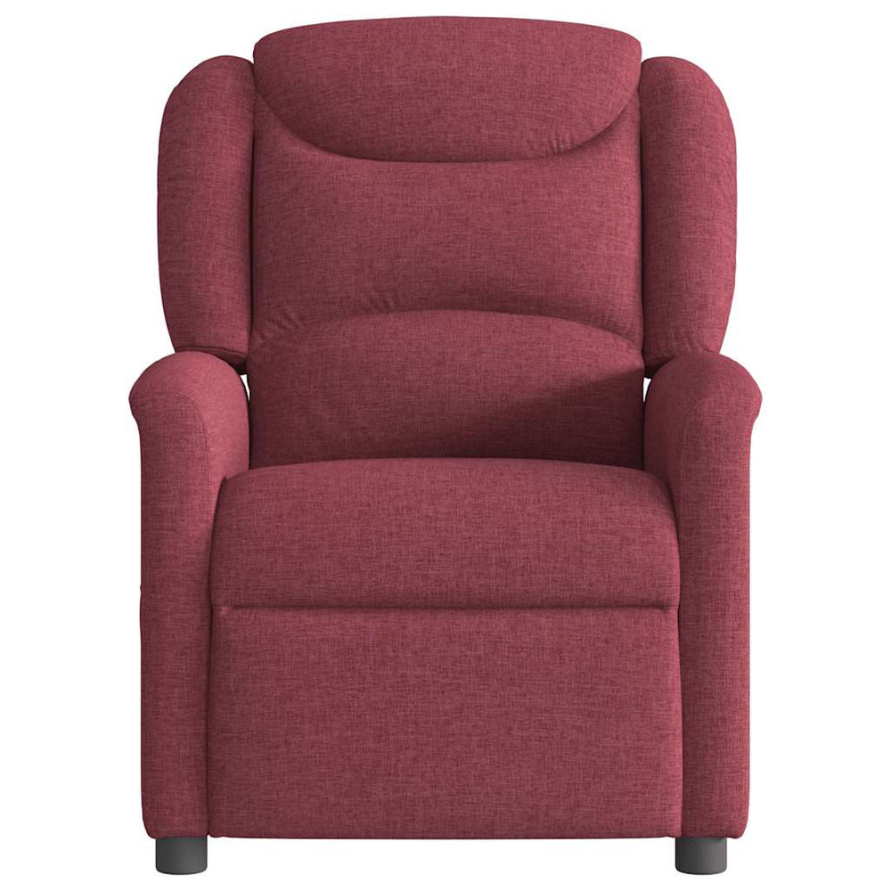 Reclining massage chair, red wine color, fabric