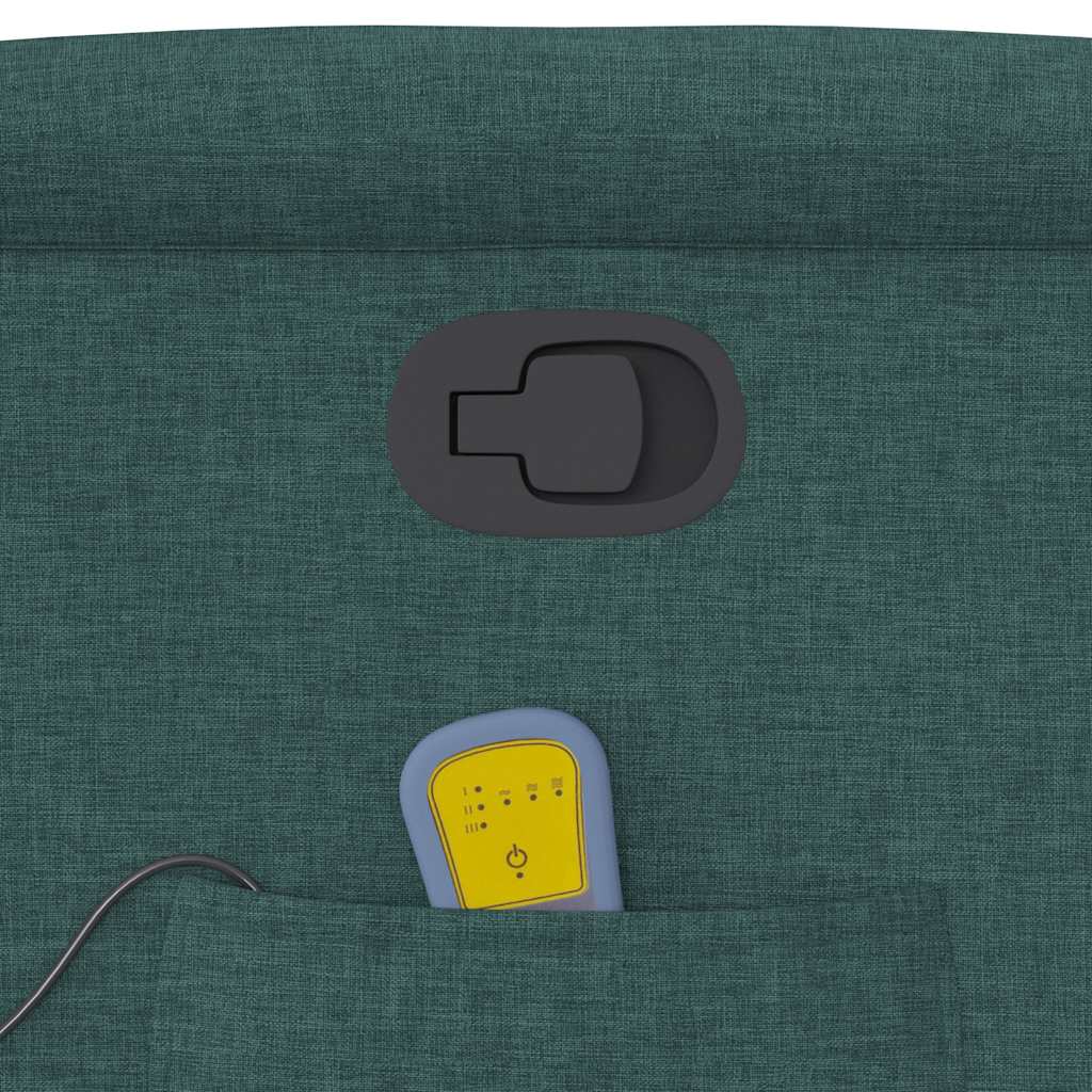Reclining massage chair, dark green, fabric