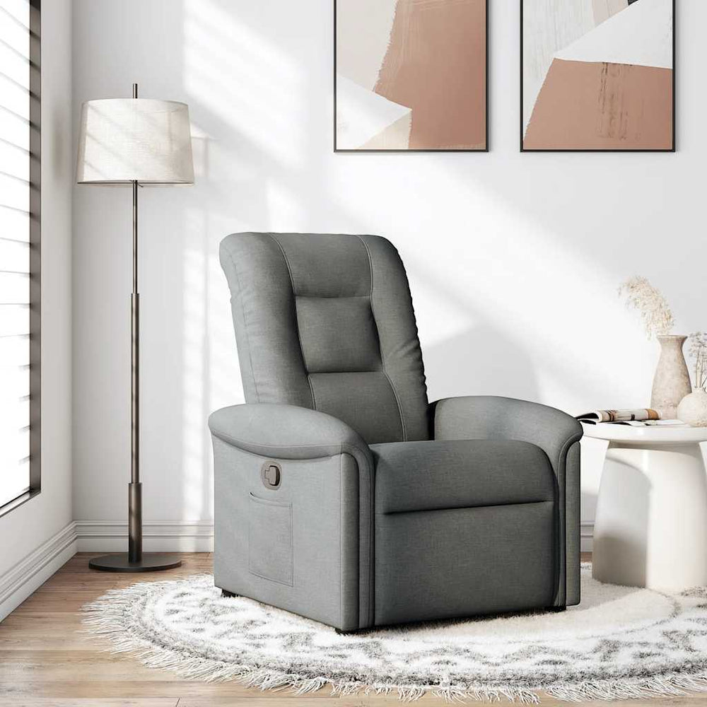 Reclining armchair, dark grey, fabric