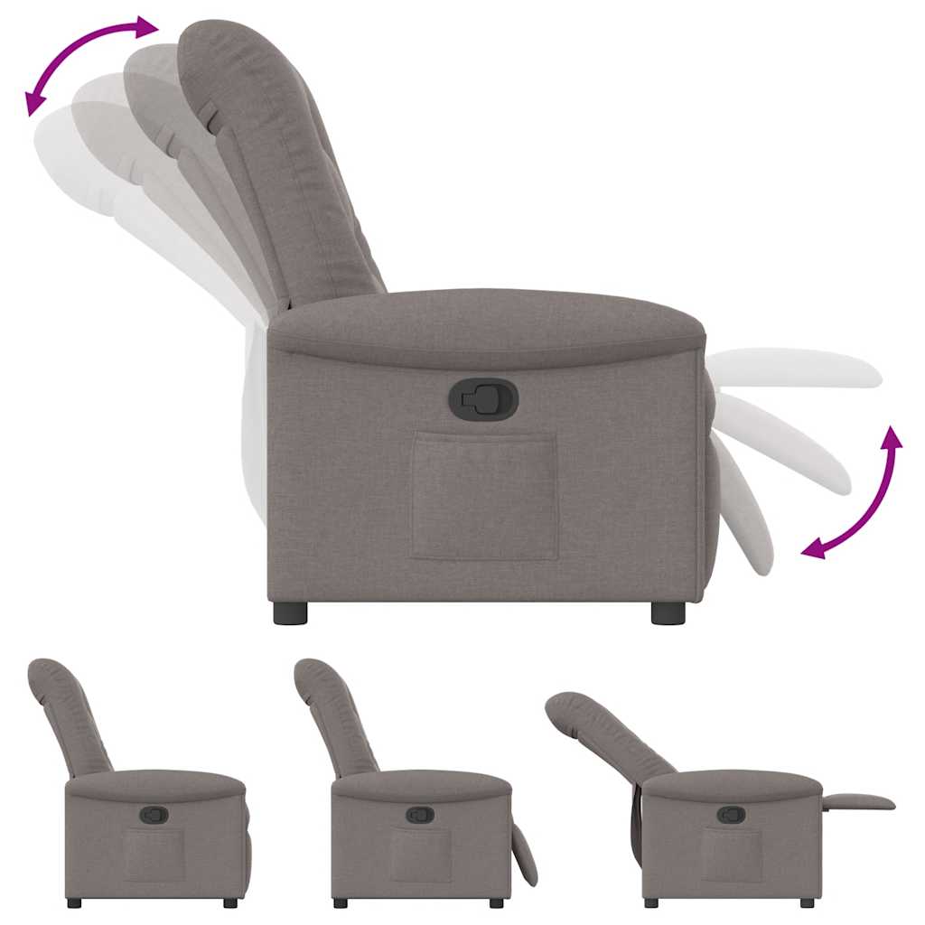 Recliner, taupe, fabric