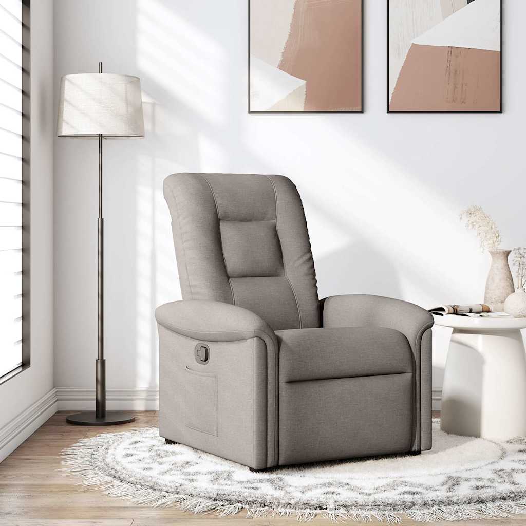 Recliner, taupe, fabric