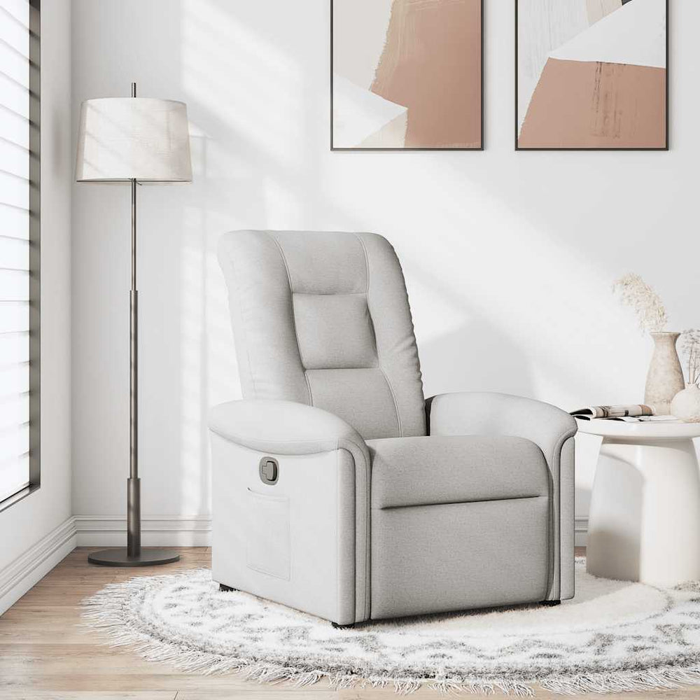 Recliner armchair, grey, fabric