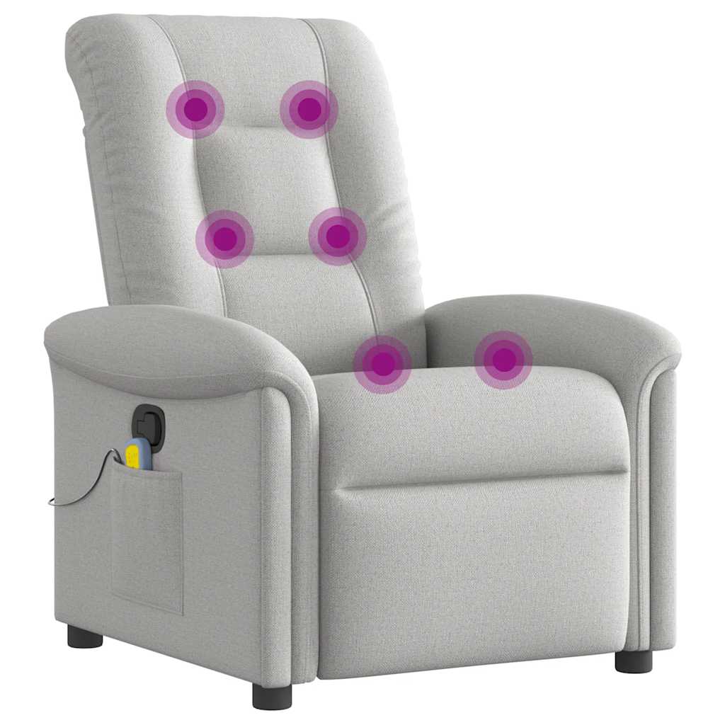 Atgāžams masāžas krēsls, pelēks, audums