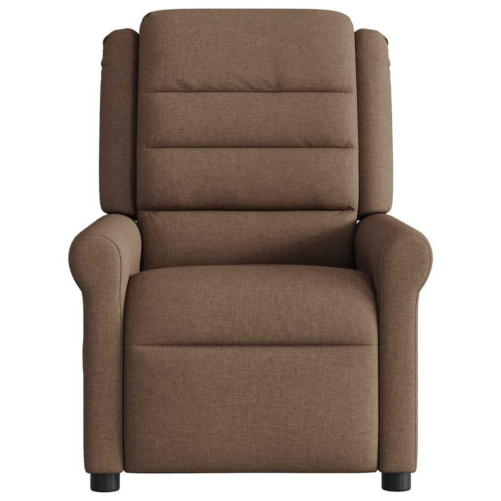 Reclining armchair, brown, fabric