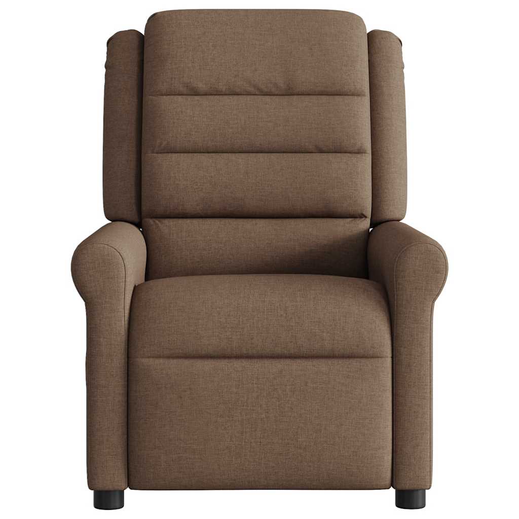 Reclining armchair, brown, fabric
