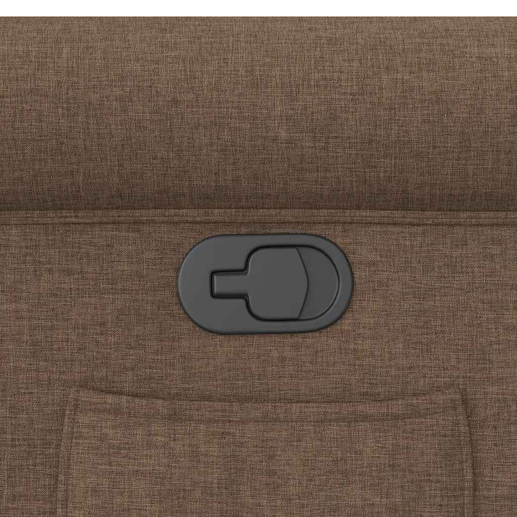 Reclining armchair, brown, fabric