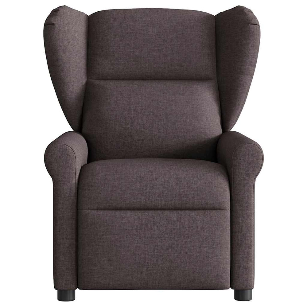 Reclining massage chair, dark brown, fabric