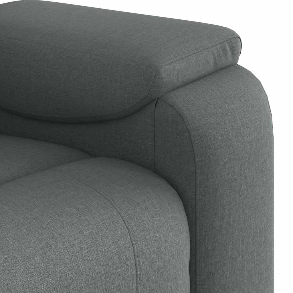 Atlošiamas masažinis krėslas, tamsiai pilkos spalvos, audinys