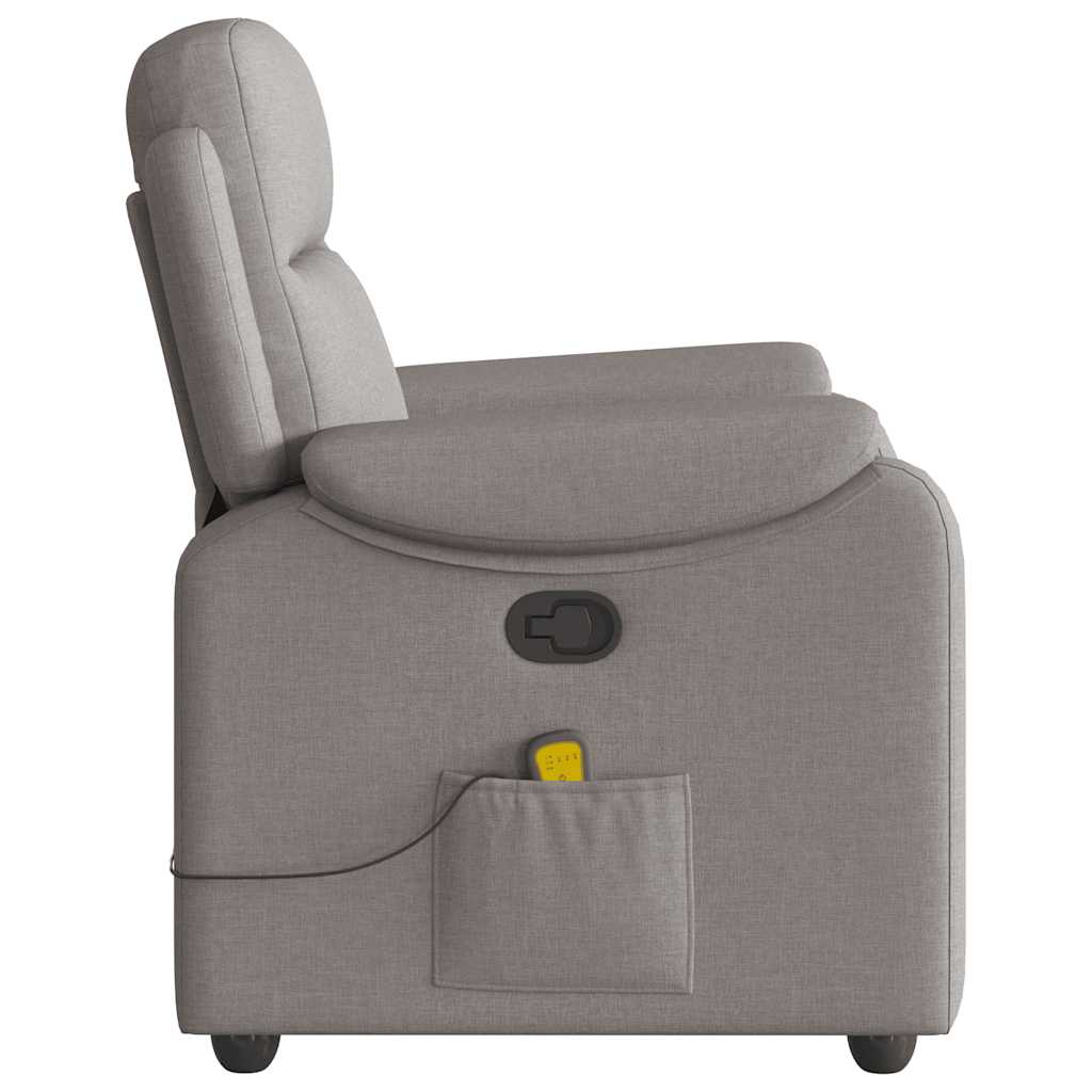 Atlošiamas masažinis krėslas, taupe spalvos, audinys