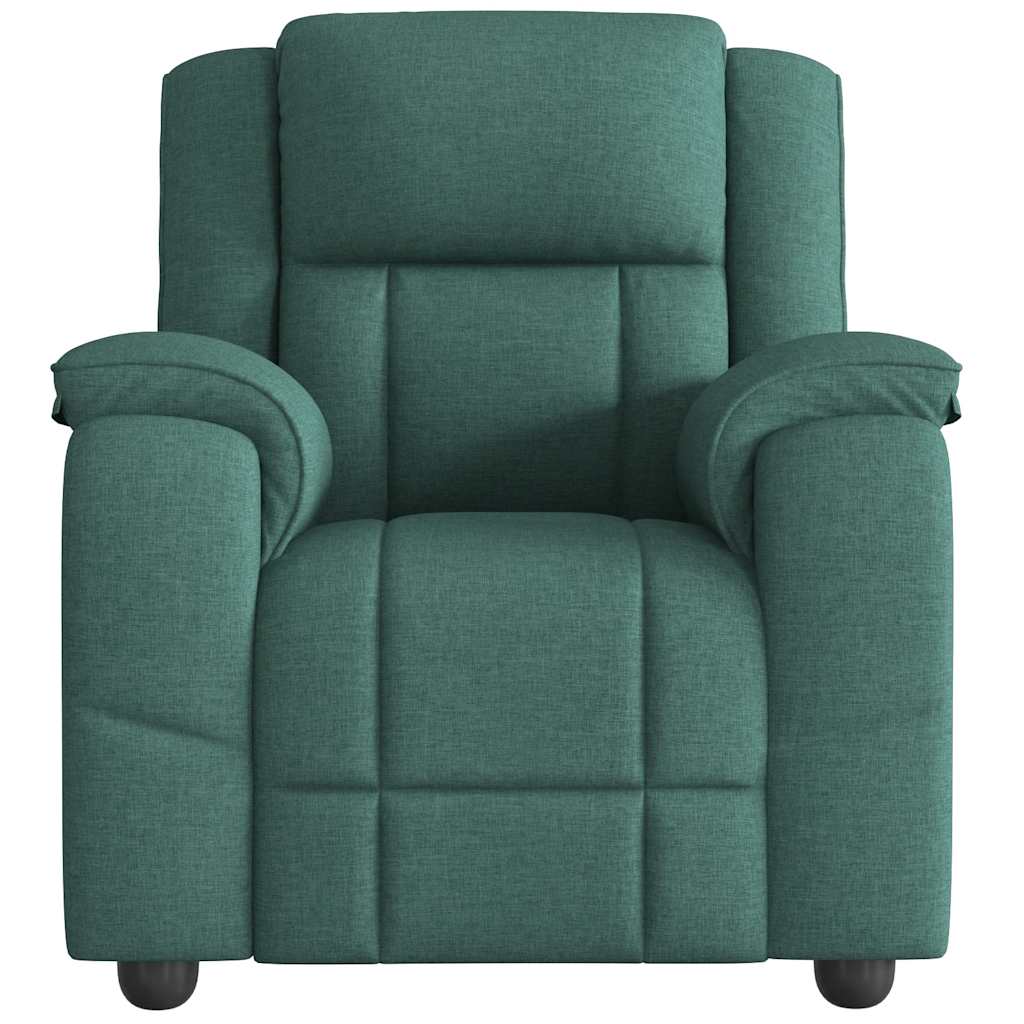 Reclining massage chair, dark green, fabric