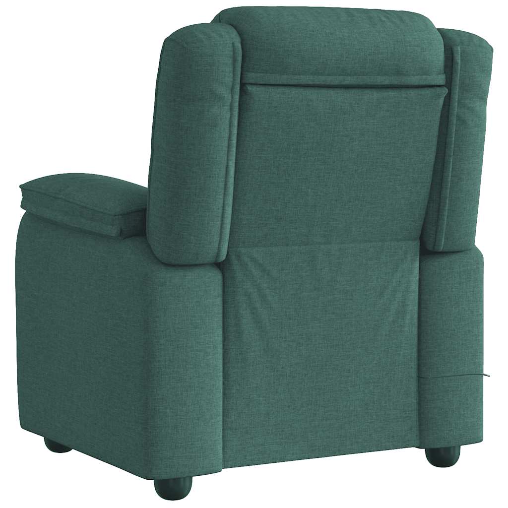 Reclining massage chair, dark green, fabric