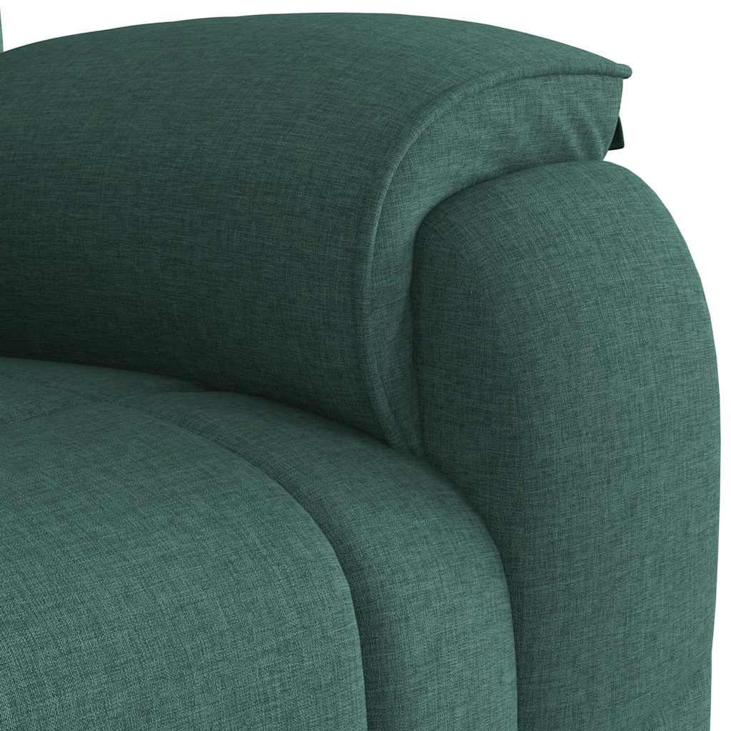Reclining massage chair, dark green, fabric