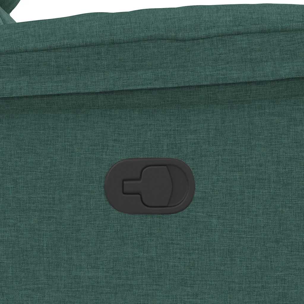 Reclining massage chair, dark green, fabric