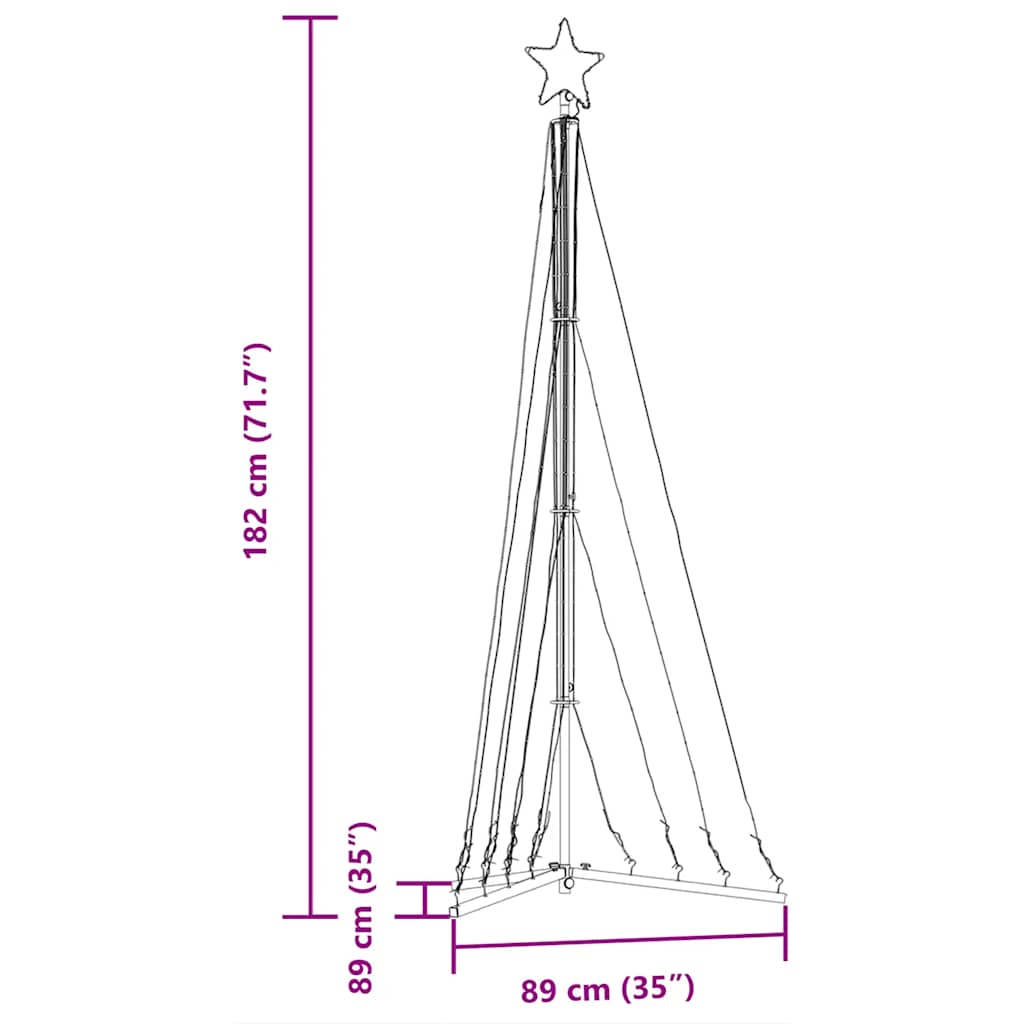 LED Kalėdų eglutė 339 LED Šalta Balta 182 cm