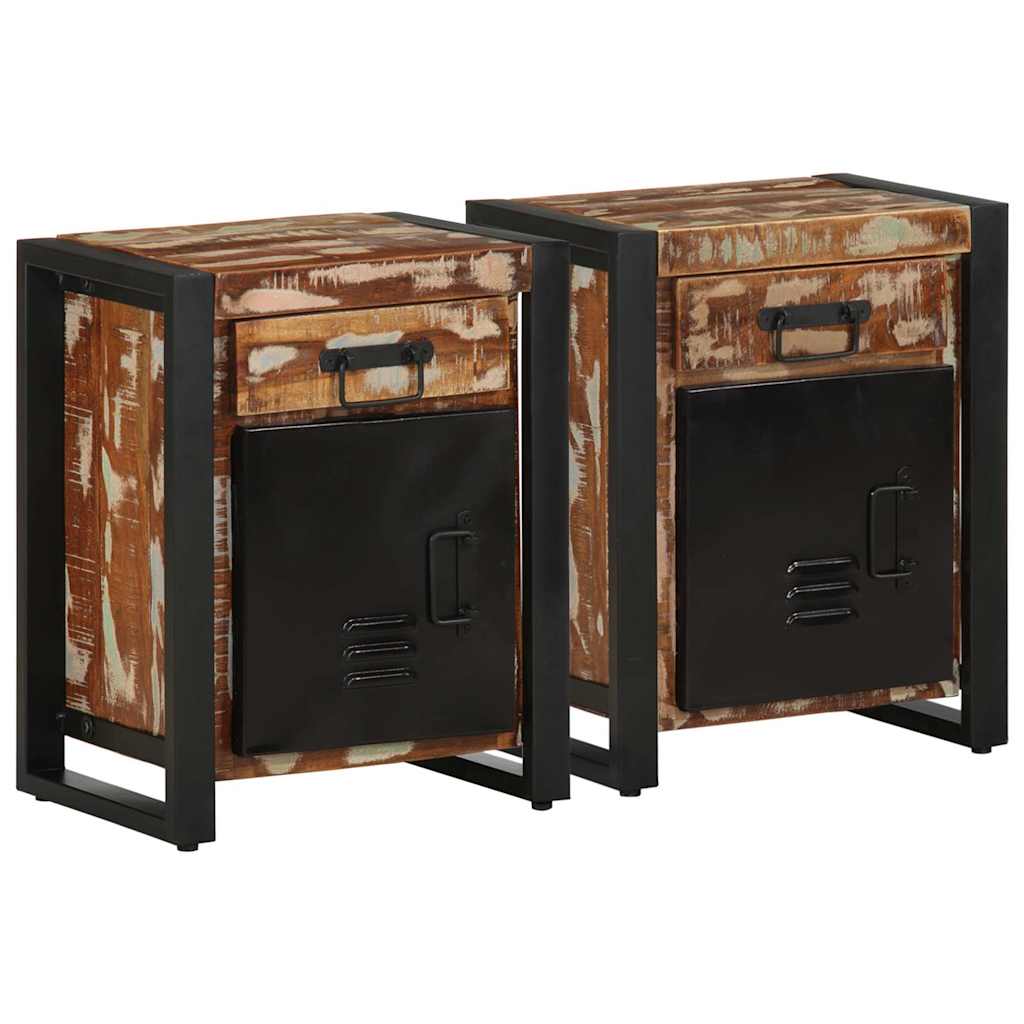 Bedside cabinets, 2 pcs., solid mango wood