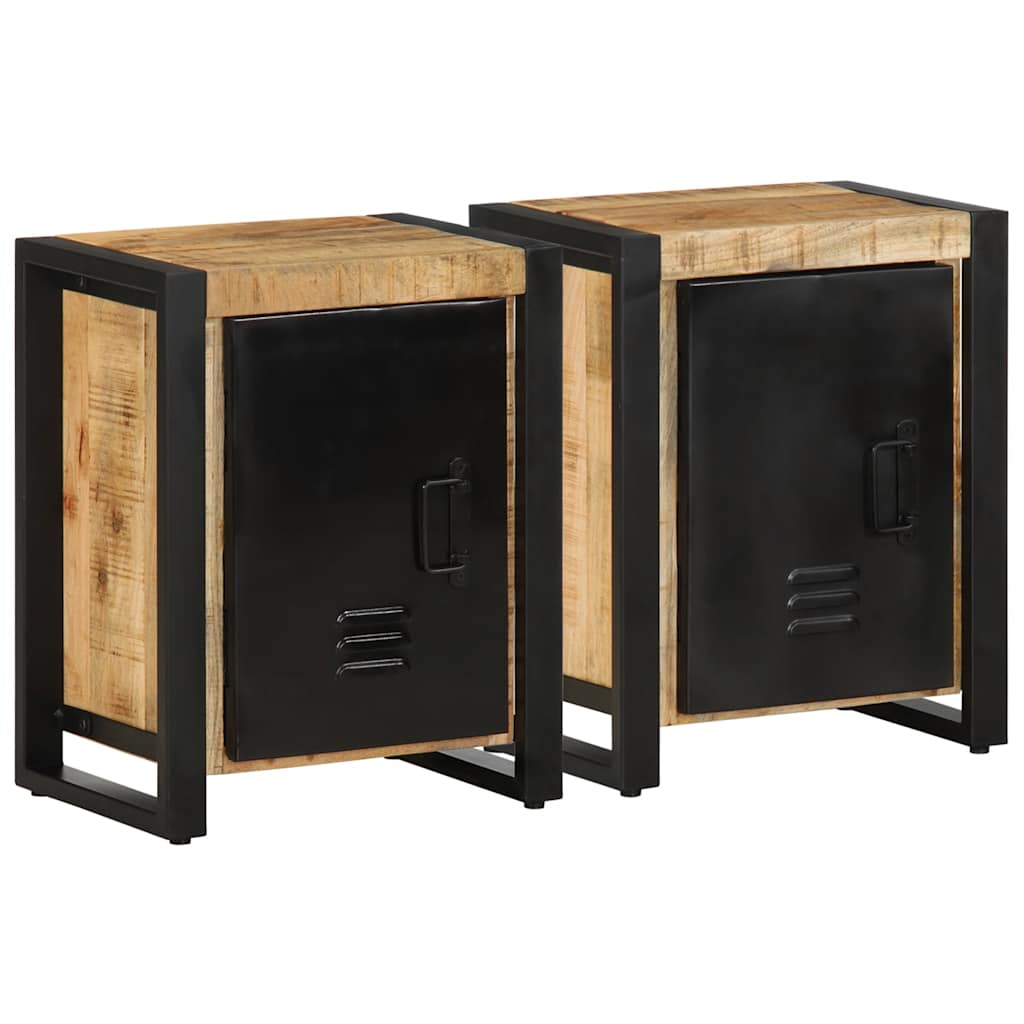 Bedside cabinets, 2 pcs., solid mango wood