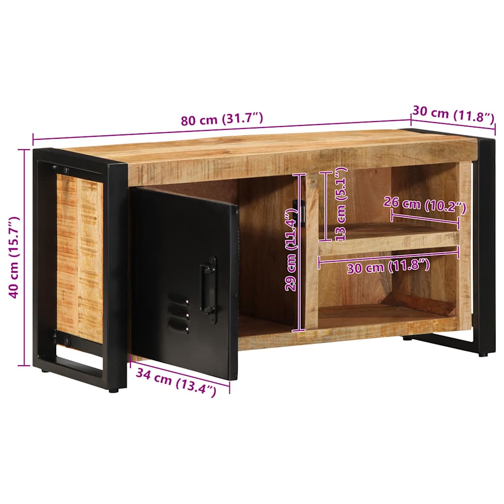 TV skapītis 80x30x40 cm masīvkoks Ražota Mango koksne