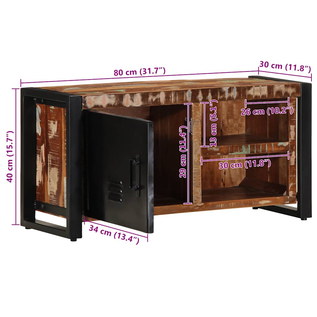 televizoriaus spintelė 80x30x40 cm Regeneruota medžio masyva