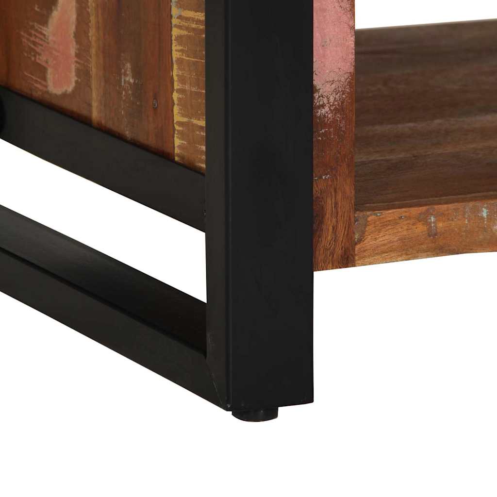 Shoe Bench Multicoloured Solid Reclaimed Wood