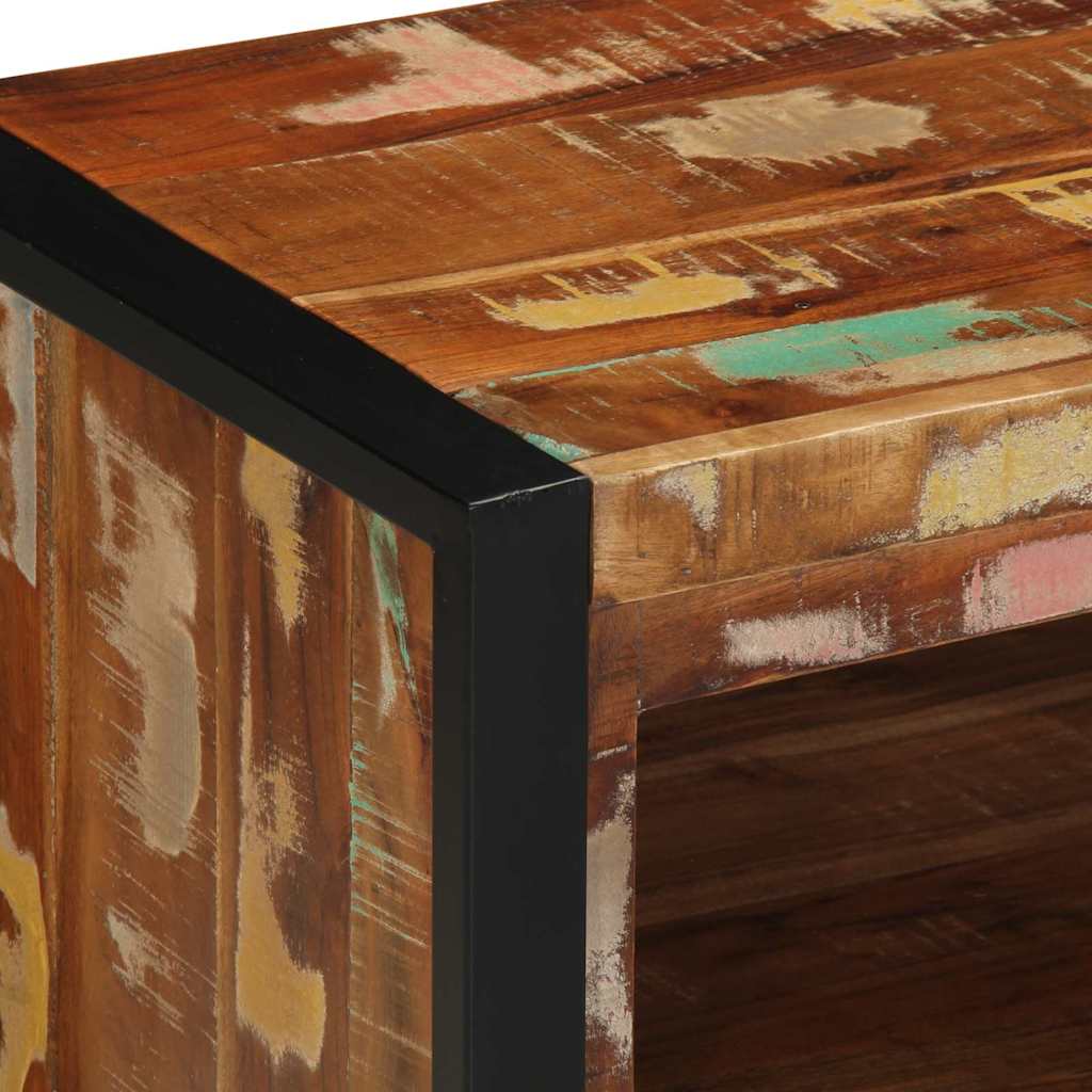 Shoe Bench Multicoloured Solid Reclaimed Wood
