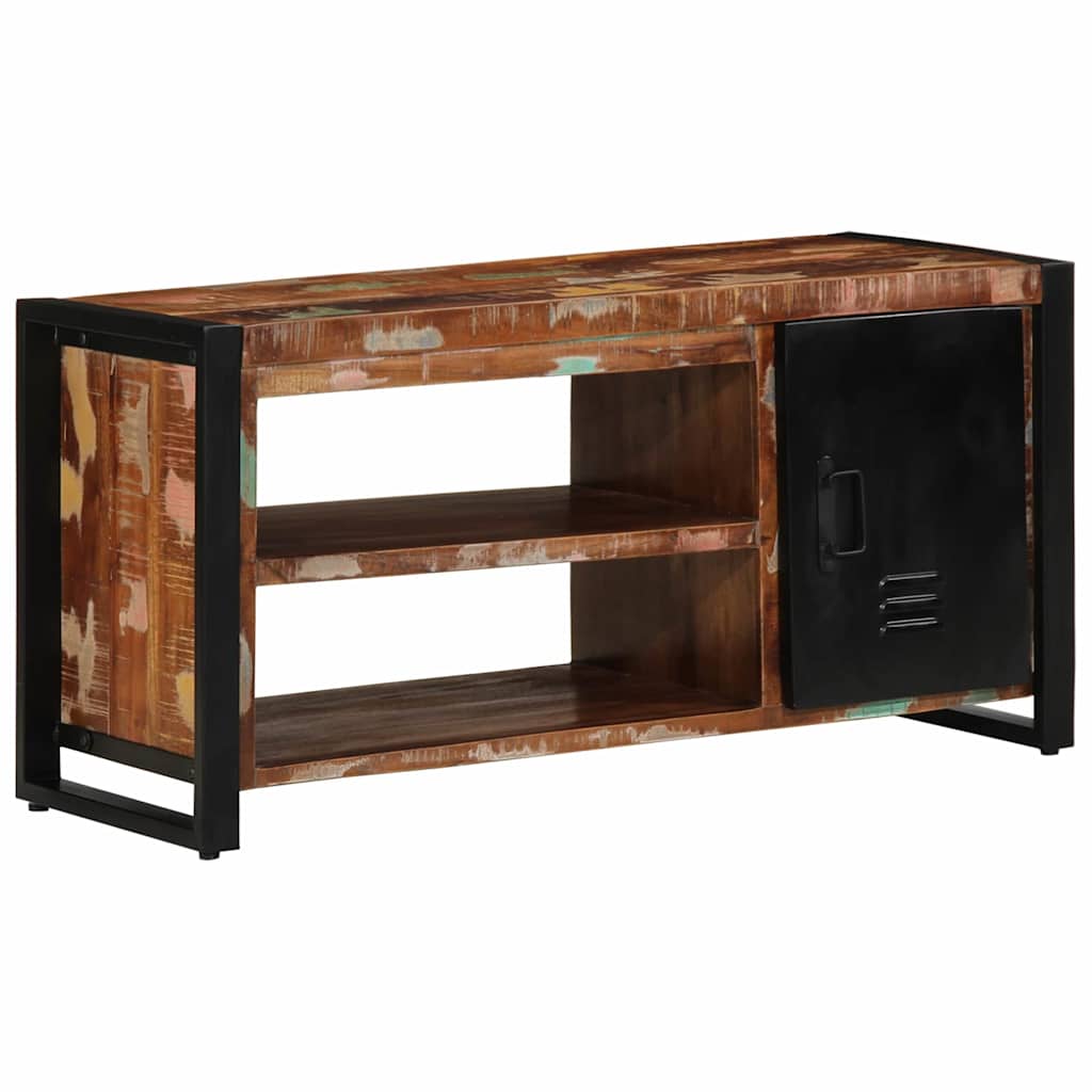 Shoe Bench Multicoloured Solid Reclaimed Wood