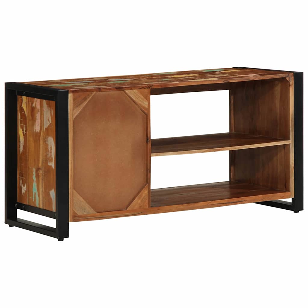 Shoe Bench Multicoloured Solid Reclaimed Wood