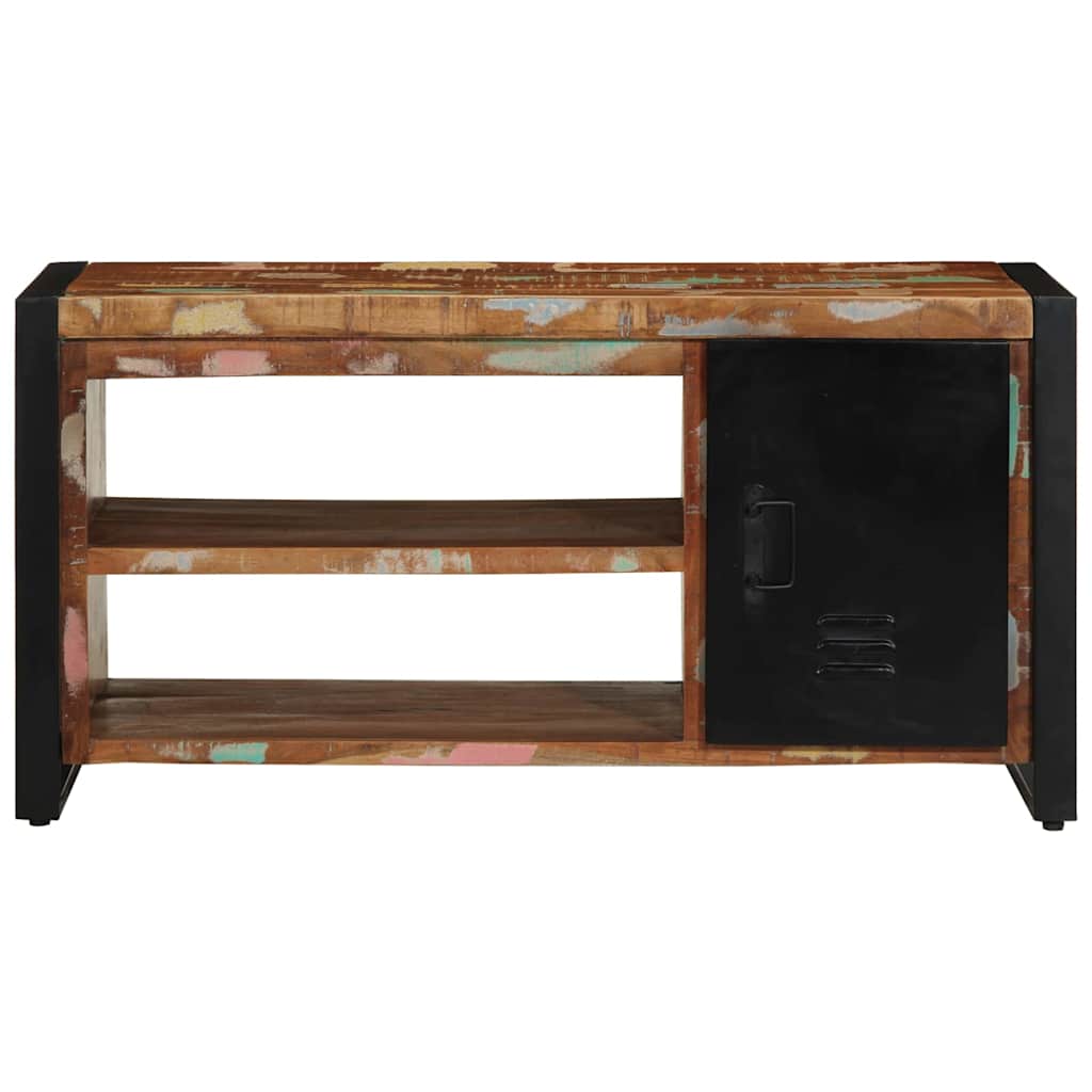 Shoe Bench Multicoloured Solid Reclaimed Wood