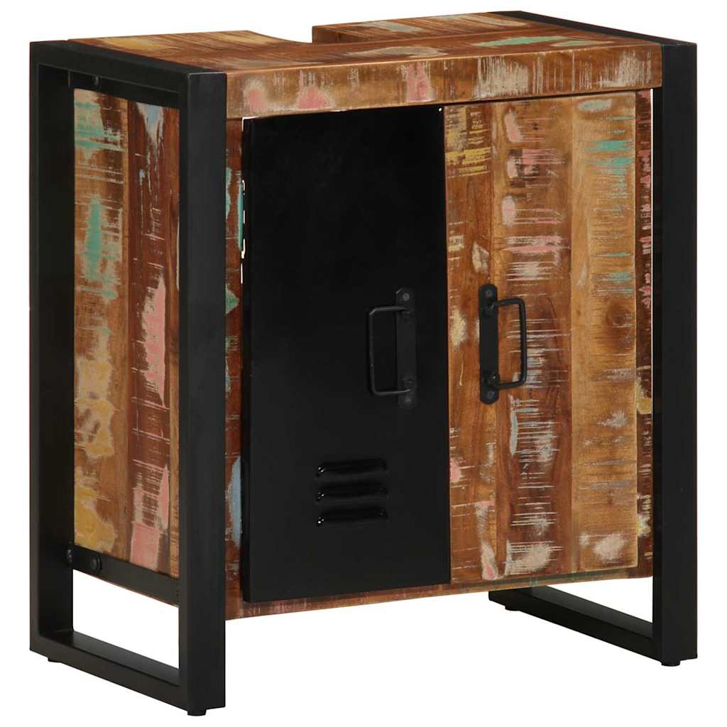 Bathroom Cabinet with Storage Brown Solid Reclaimed Wood