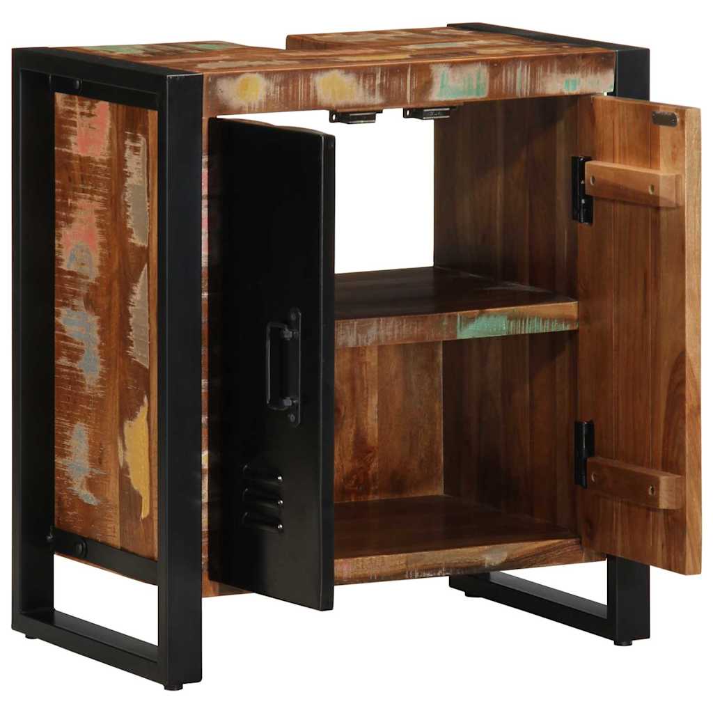 Bathroom Cabinet with Storage Brown Solid Reclaimed Wood