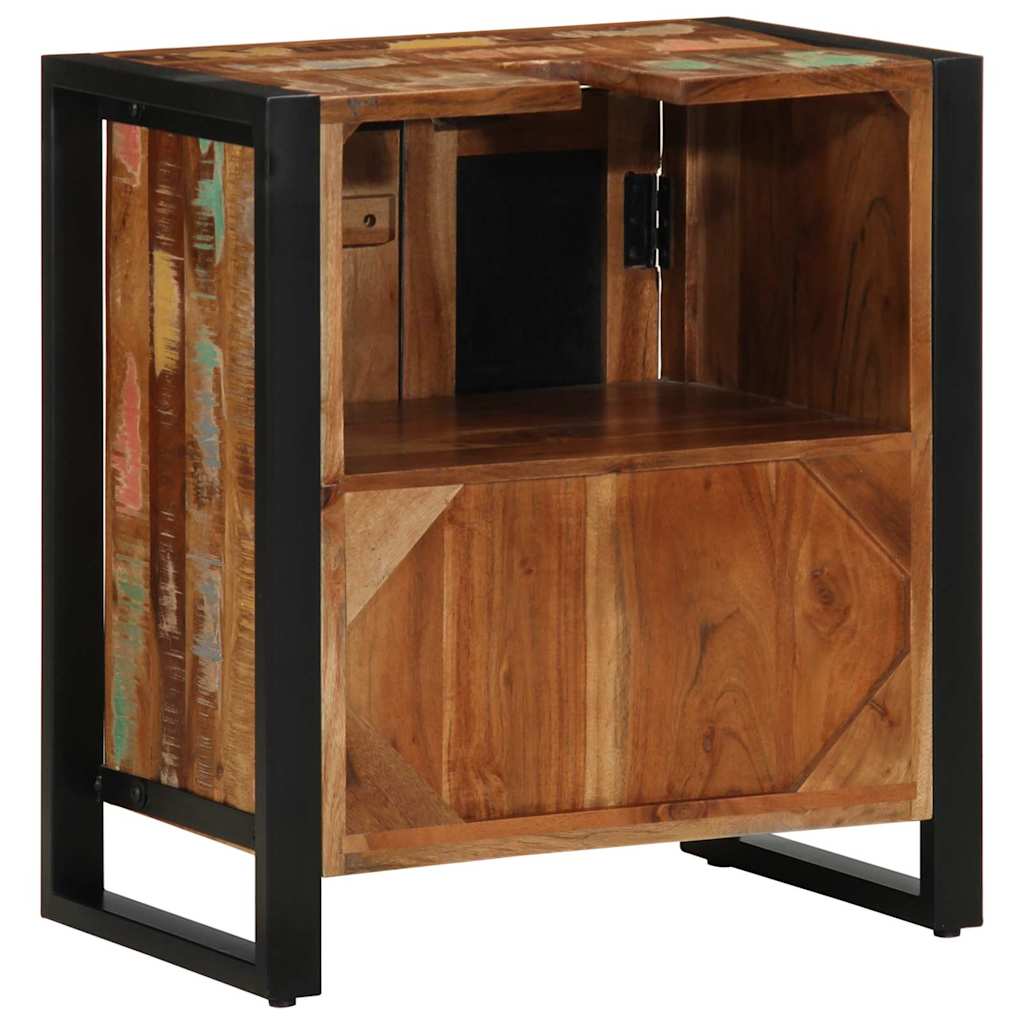 Bathroom Cabinet with Storage Brown Solid Reclaimed Wood