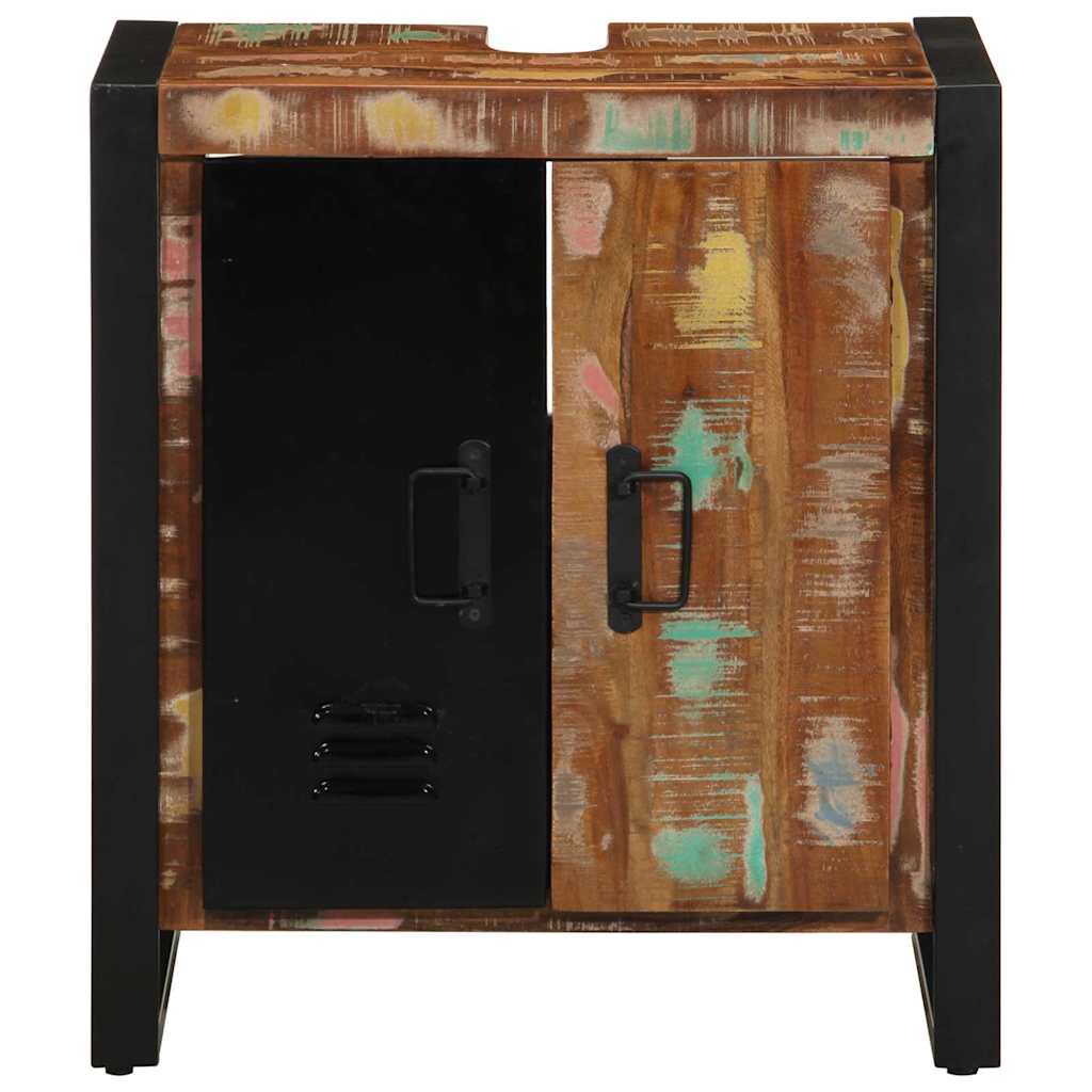 Bathroom Cabinet with Storage Brown Solid Reclaimed Wood