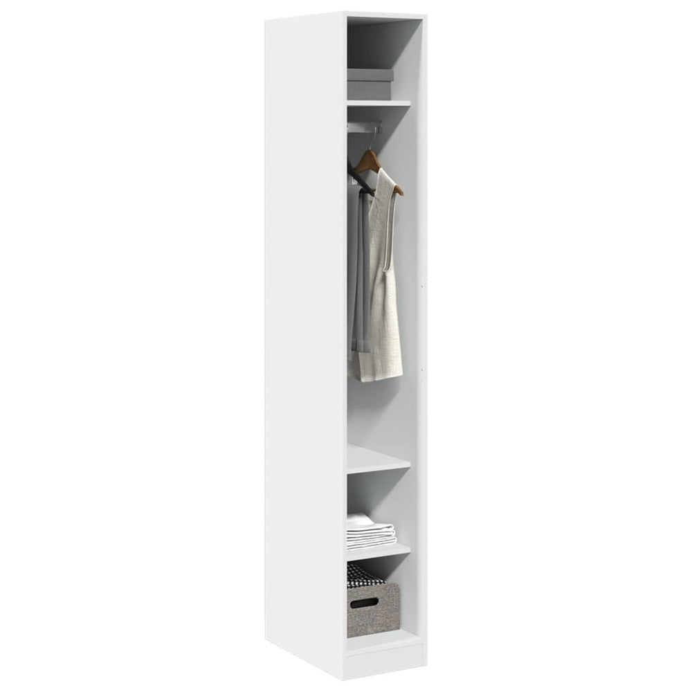 Wardrobe, white, 30x50x200cm, engineered wood