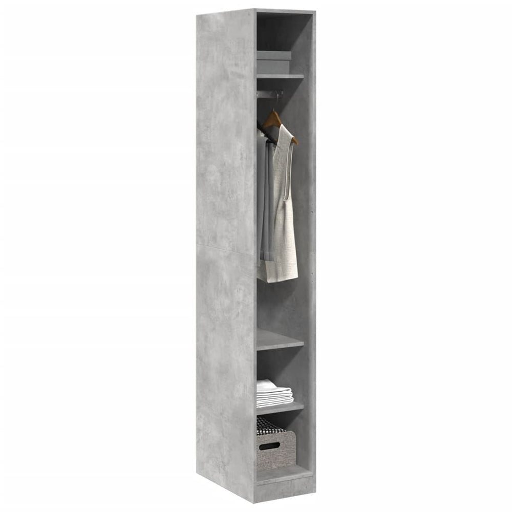 Wardrobe, concrete grey, 30x50x200 cm, particle board