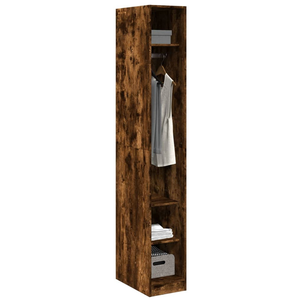 Wardrobe, smoked oak, 30x50x200cm, treated wood