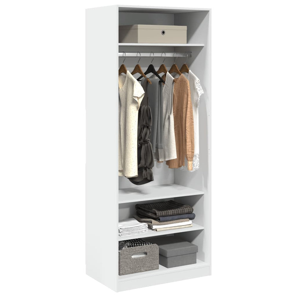 Wardrobe, white, 80x50x200cm, engineered wood
