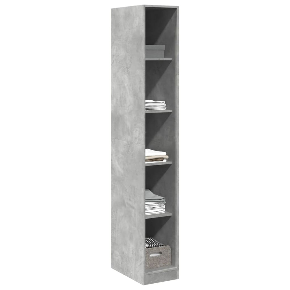 Wardrobe, concrete grey, 30x50x200 cm, particle board