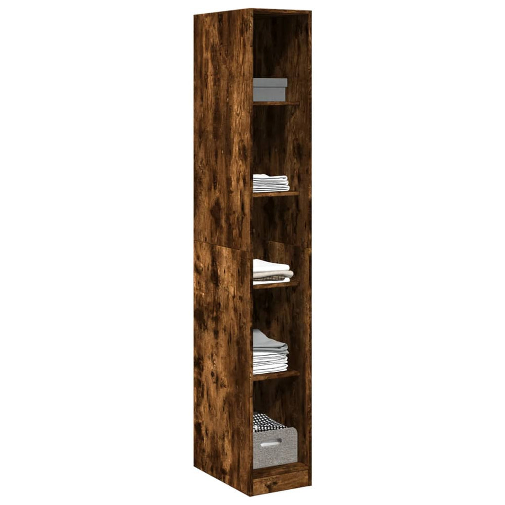 Wardrobe, smoked oak, 30x50x200cm, treated wood