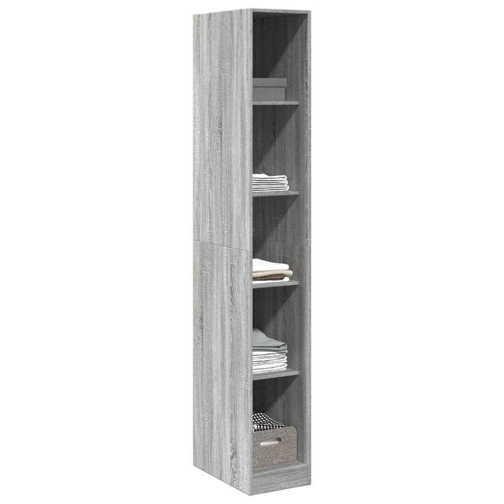 Wardrobe, grey oak, 30x50x200cm, engineered wood