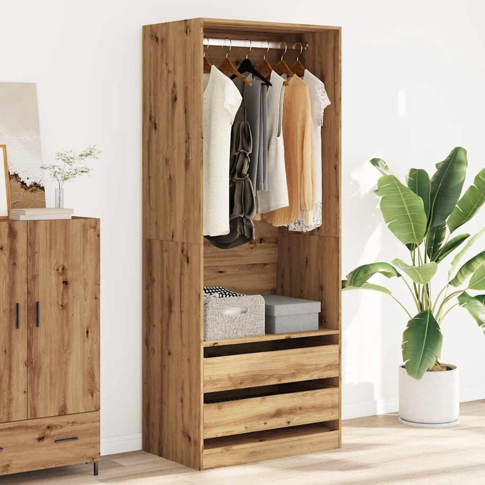 Wardrobe, artisan oak, 80x50x200cm, engineered wood