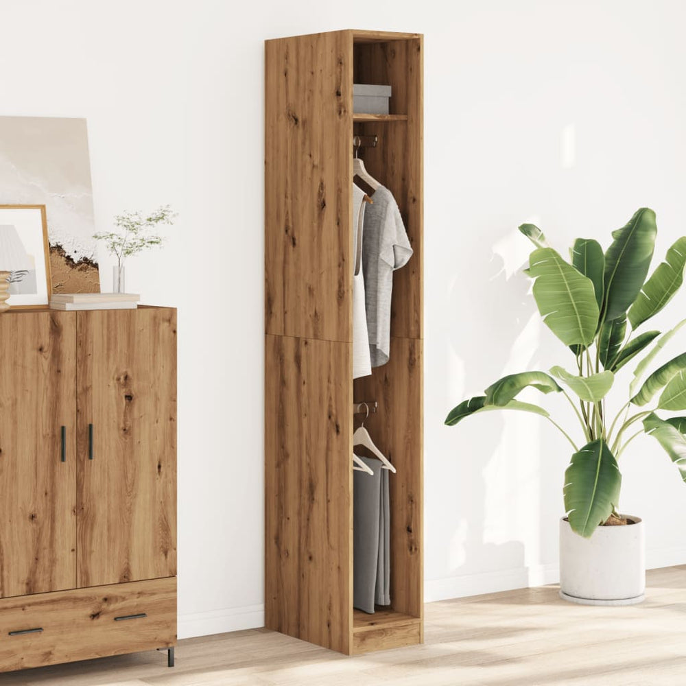 Wardrobe, artisan oak, 30x50x200cm, engineered wood