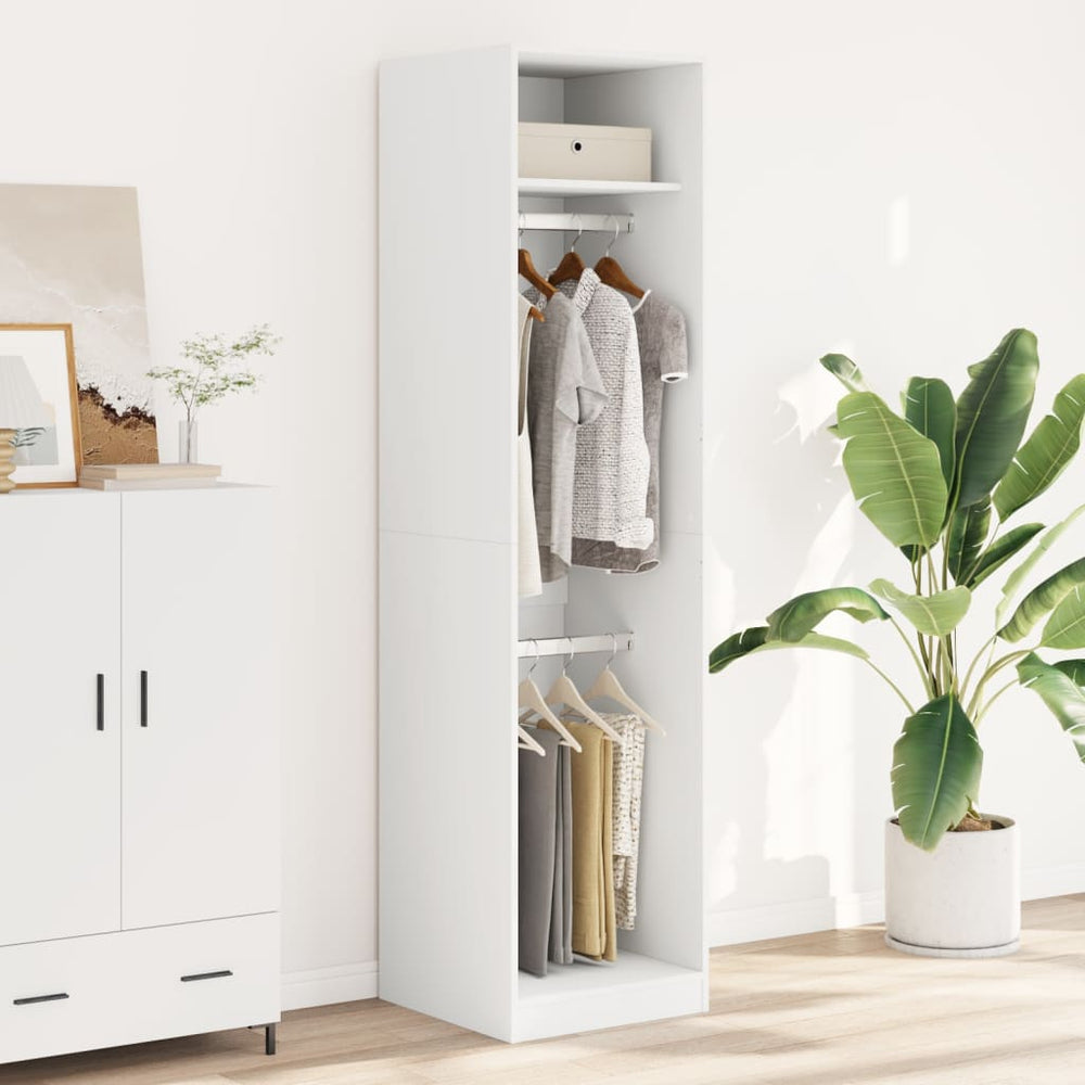 Wardrobe, white, 50x50x200cm, engineered wood