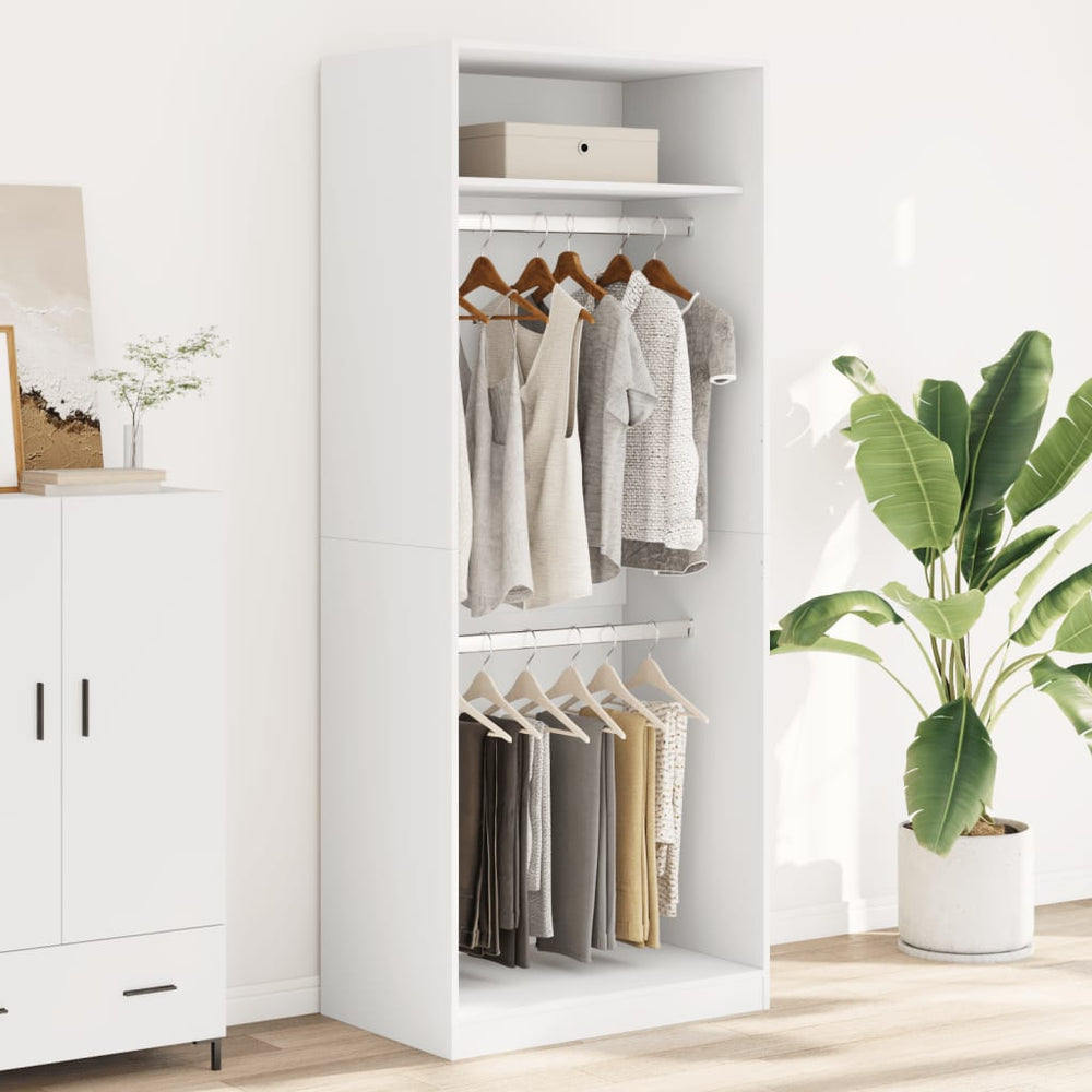 Wardrobe, white, 80x50x200cm, engineered wood