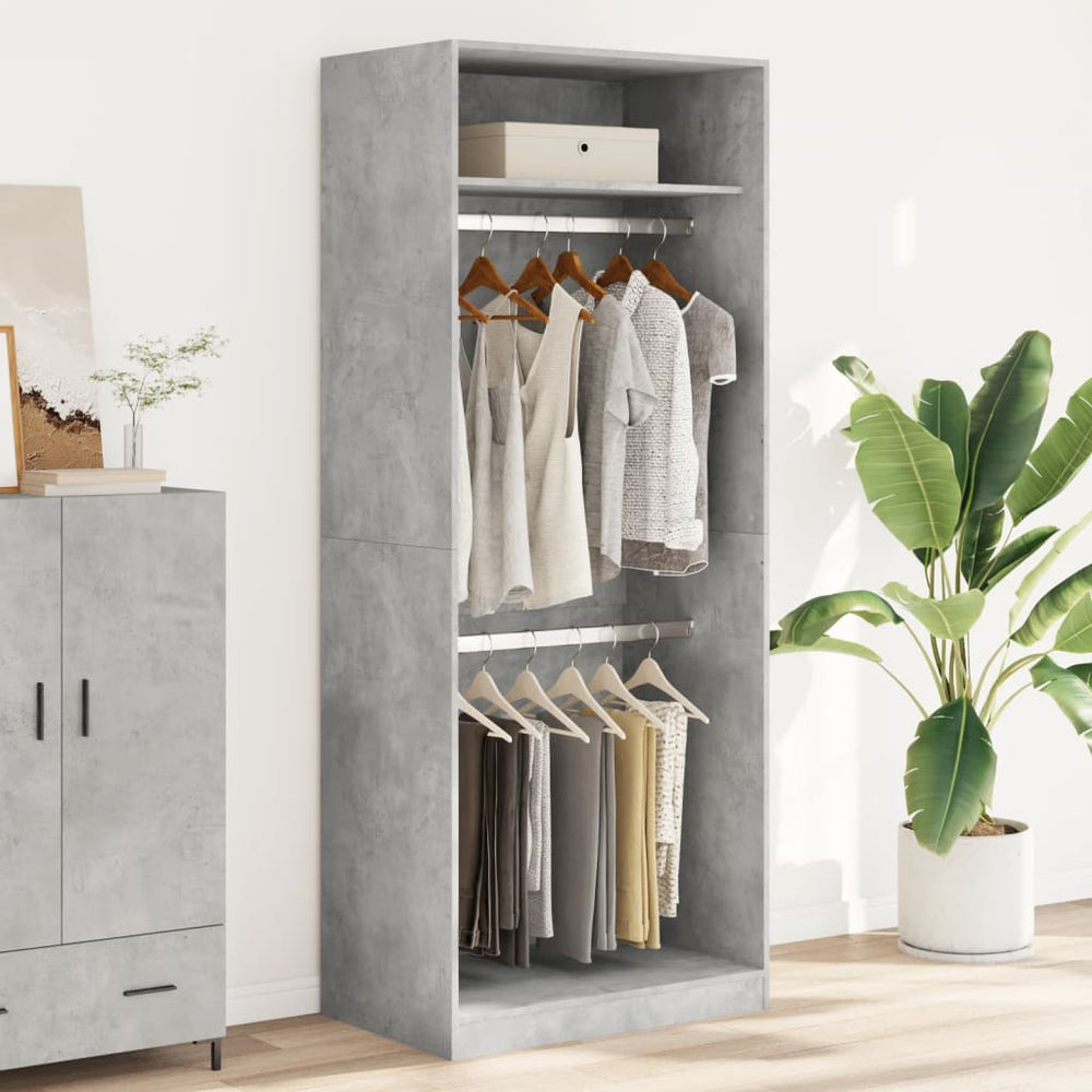 Wardrobe, concrete grey, 80x50x200 cm, particle board