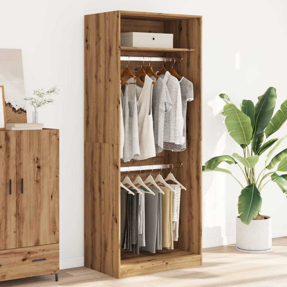 Wardrobe, artisan oak, 80x50x200cm, engineered wood