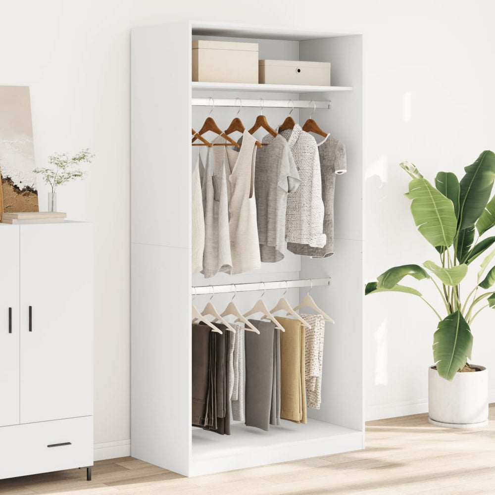 Wardrobe, white, 100x50x200cm, particle board