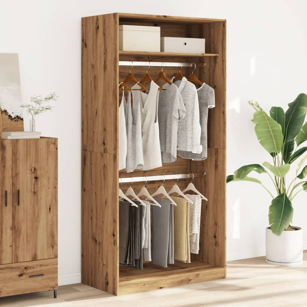 Wardrobe, artisan oak, 100x50x200cm, wood