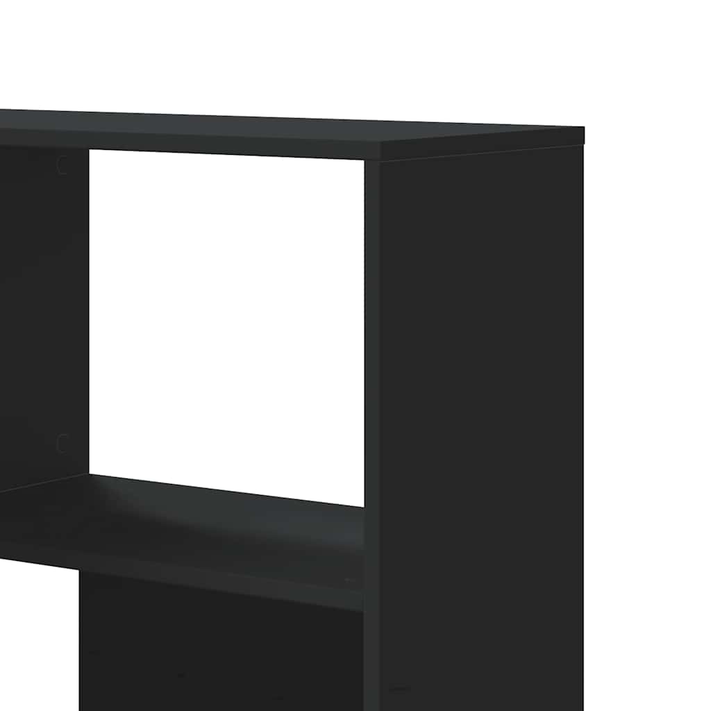 Stūra skapis, 4 plaukti, melns, 85x85x140cm, koks