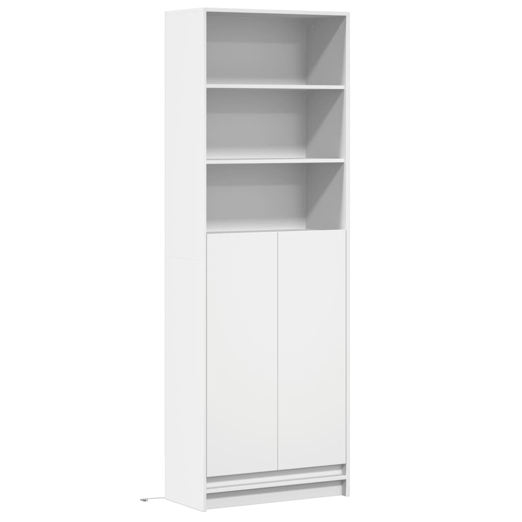 Kumode ar LED apgaismojumu, balta, 69x32,5x200 cm, apstrādāta koksne