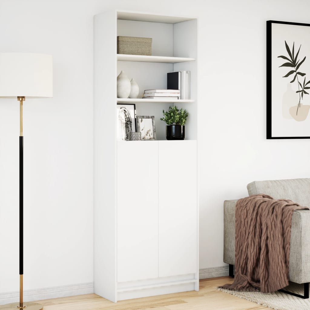 Kumode ar LED apgaismojumu, balta, 69x32,5x200 cm, apstrādāta koksne